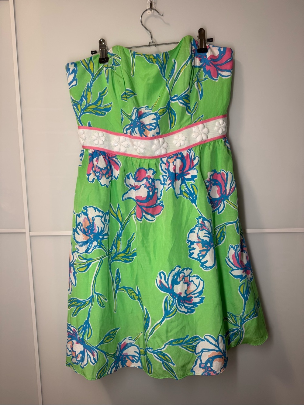 Lilly Pulitzer Strapless Langley Fluorescent Green Floral Dress - Picture 4 of 7
